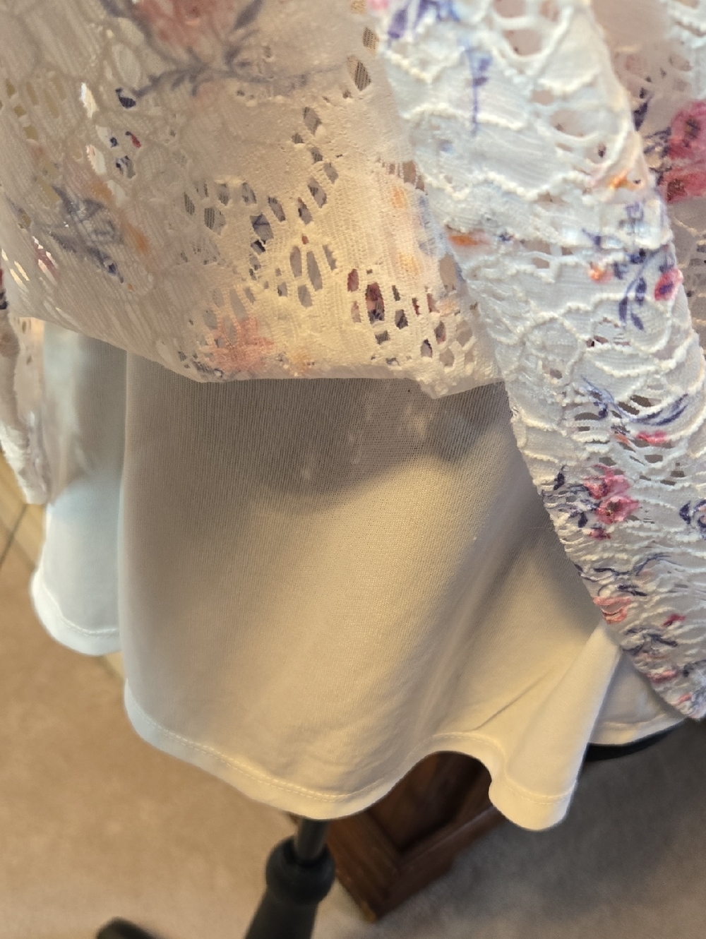 Nwt Lace Cottagecore Floral Flared Tank Top Size Large - Picture 5 of 11